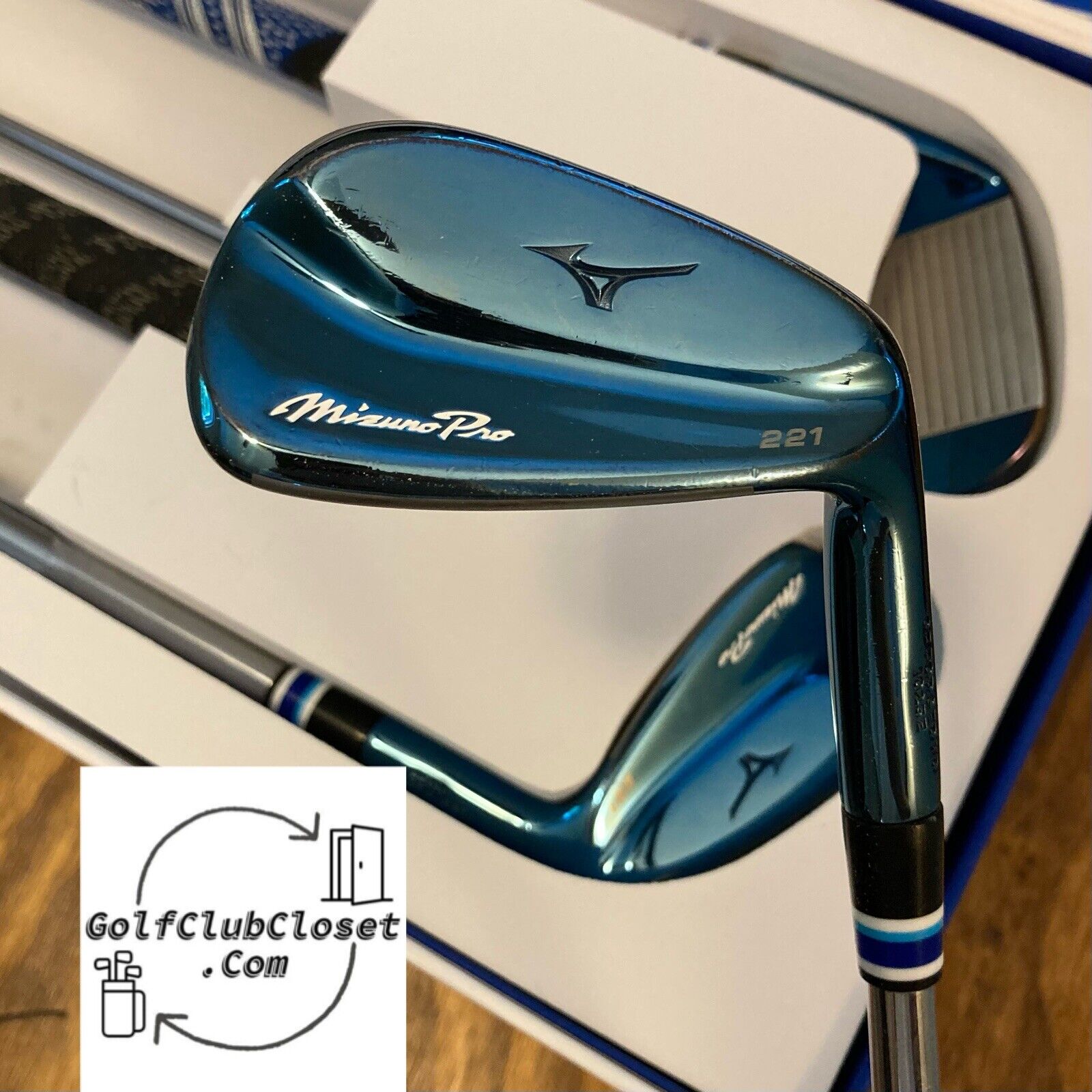 Mizuno Pro 221 Blue Ion Limited Edition Iron Set / 3-PW Stiff Flex Steel  Shafts