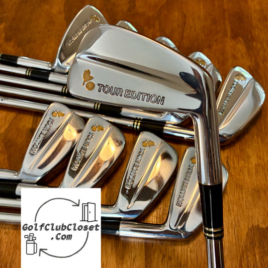 NEAR MINT Spalding Registered Tour Edition Bird On Ball Iron Set / 2-SW Stiff