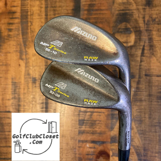 Mizuno MP T Series Raw HazeWedge Set / 53° 56° Wedge And Stiff Flex Steel Shafts