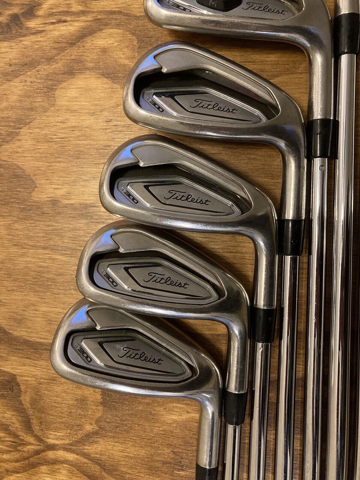 Titleist T300 Iron Set / 5-GW Stiff Flex Steel Shafts +1/2”