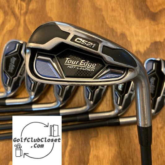 Tour Edge Hot Launch C521 Iron Set / 4-PW Stiff Flex Graphite Shafts