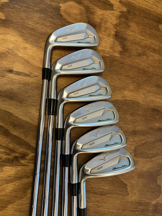 LH Mizuno Pro 223 Iron Set Left Handed / 5-PW X-Stiff Flex Steel Shafts +1/2”