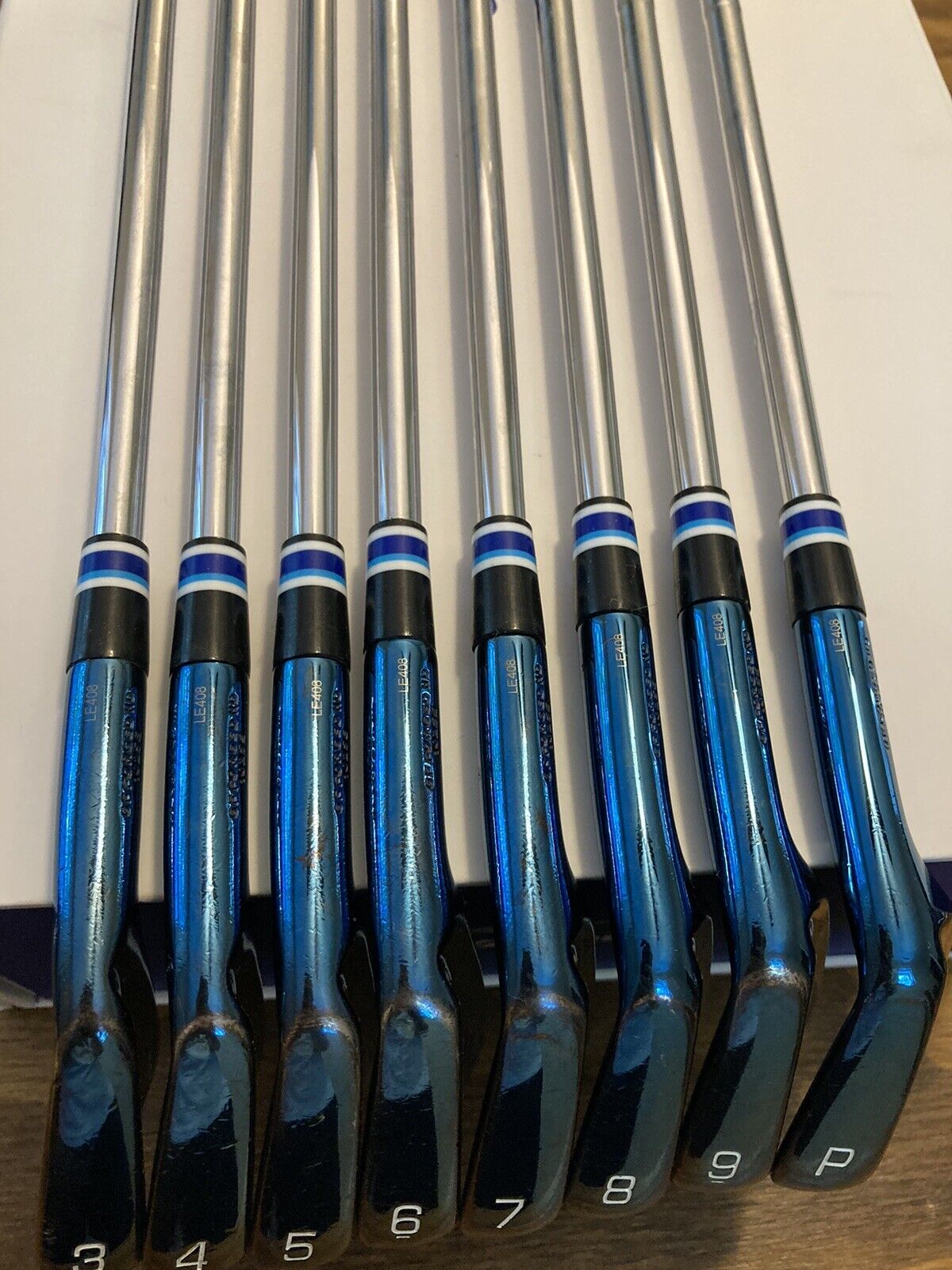 Mizuno Pro 221 Blue Ion Limited Edition Iron Set / 3-PW Stiff Flex Steel Shafts