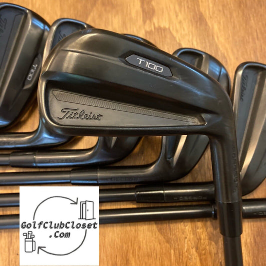 Titleist T100 Black Limited Edition Iron Set / 4-P Stiff Flex Steel Shafts +1/4”