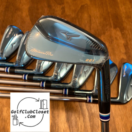 Brand New Mizuno Pro 221 Blue Ion Iron Set / 3-PW Stiff Flex Steel Shafts