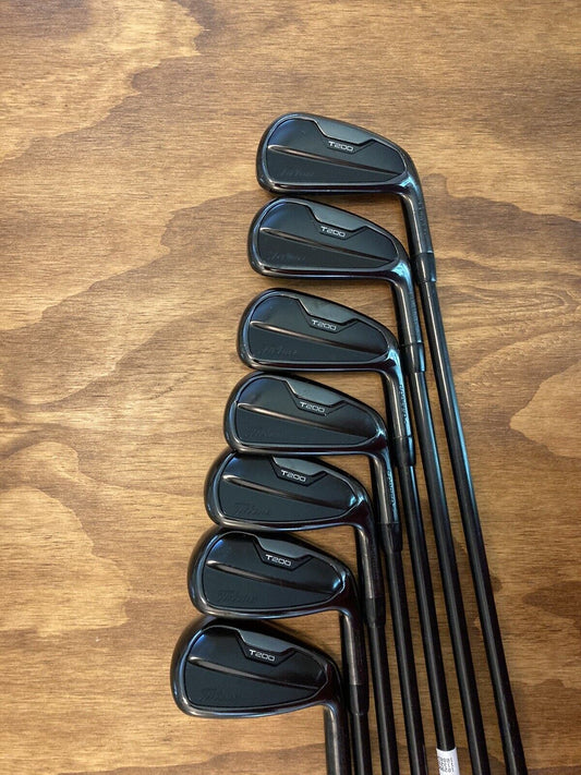 Titleist T200 Black Limited Iron Set / 4-PW Stiff Flex Steel Shafts -1/2”