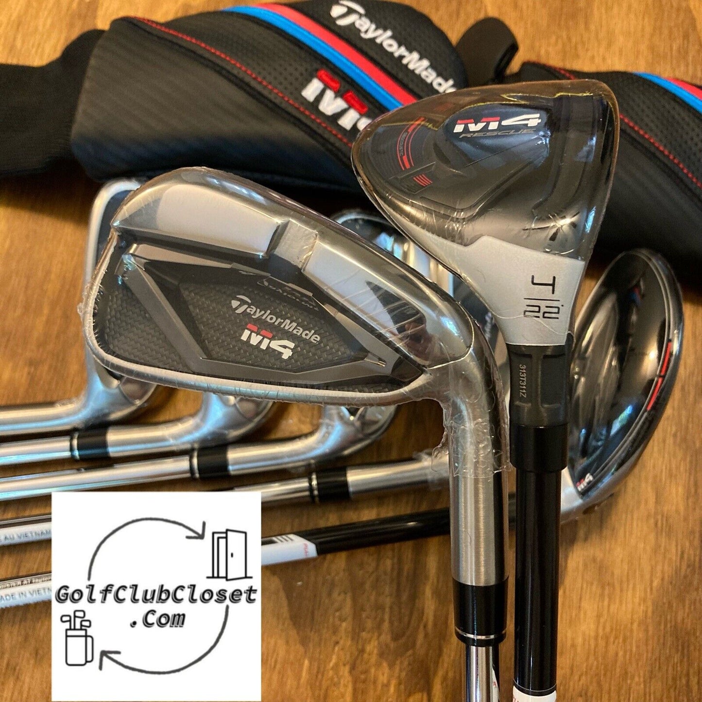 Brand New TaylorMade M4 Hybrid Iron Set / 4-PW Stiff Flex Shafts