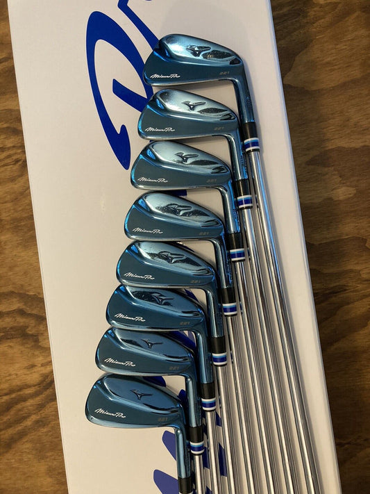 Mizuno Pro 221 Blue Ion Limited Edition Iron Set / 3-PW Stiff Flex Steel Shafts