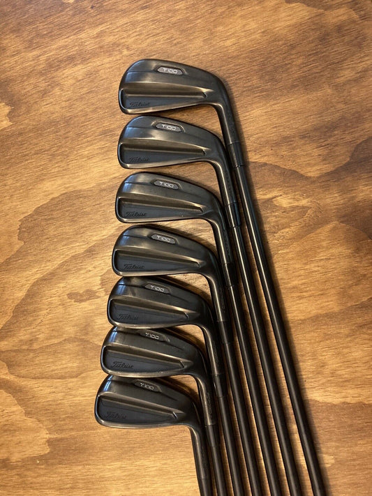 Titleist T100 Black Limited Edition Iron Set / 4-P Stiff Flex Steel Shafts +1/4”