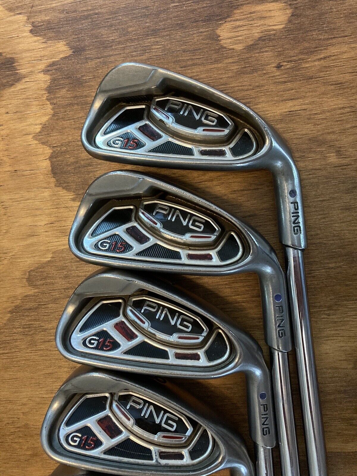 Ping G15 Iron Set / 5-PW Stiff Flex Steel Shafts Purple Dot