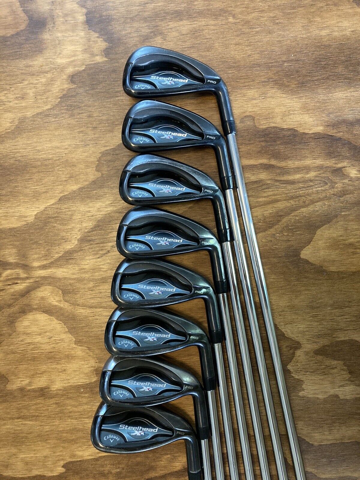 Callaway XR Steelhead Pro Black Iron Set / 4-AW Stiff Flex Steel Shafts